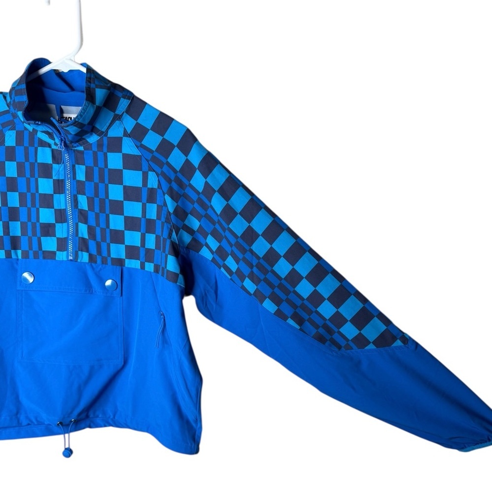 Beach Riot Atticus Pullover In Imperial Blue Check Size Medium Windbreaker - Picture 7 of 11
